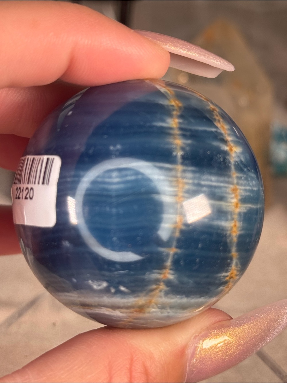 💙 Natural Blue Onyx Sphere | Premium Mexican Blue Calcite-Onyx |